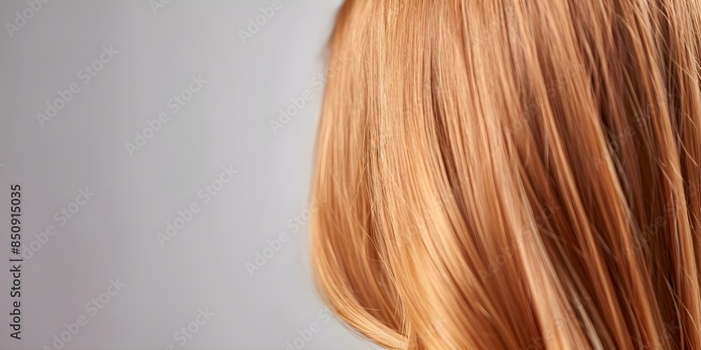 Fototapeta premium Beautiful long hair enhanced by keratin treatment. Concept Keratin Treatment, Long Hair, Haircare, Salon Services, Beauty Enhancement