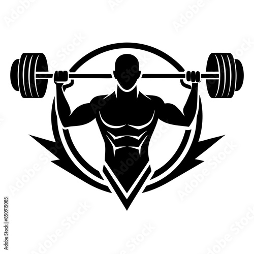 silhouette vector illustration of a person with dumbbells