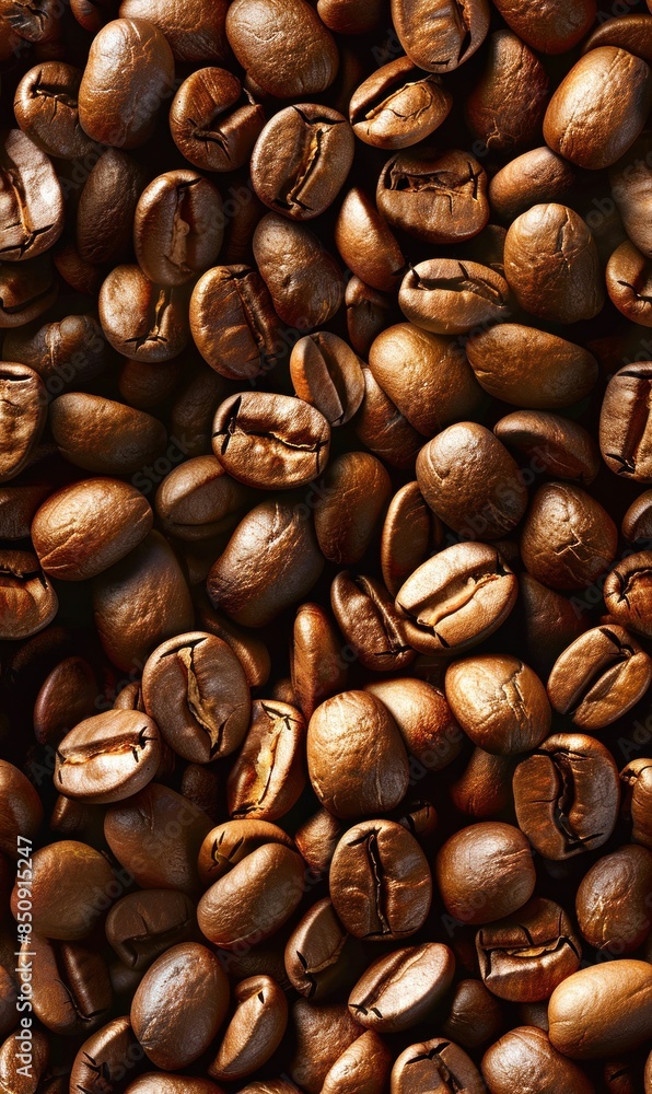 Close-Up of Roasted Coffee Beans. Generative ai Close-Up of Roasted Coffee Beans. Generative ai