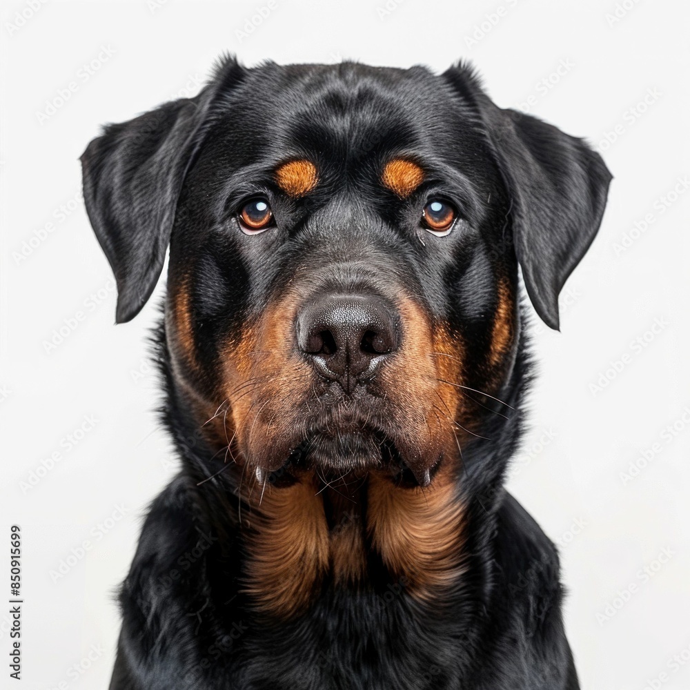 Close-up Portrait of Rottweiler Dog. Generative ai Close-up Portrait of Rottweiler Dog. Generative ai