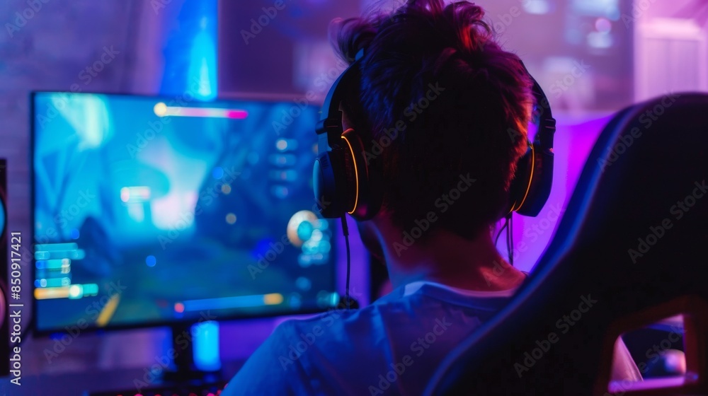 Professional streamer playing game and streaming online on social media Professional streamer playing game and streaming online on social media