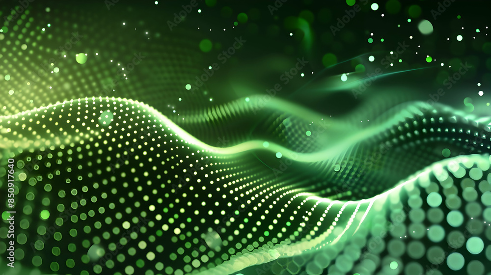 Abstract futuristic metallic green color with white dots Background Abstract futuristic metallic green color with white dots Background