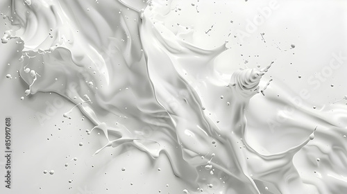 abstract background with white foam flying in air against white