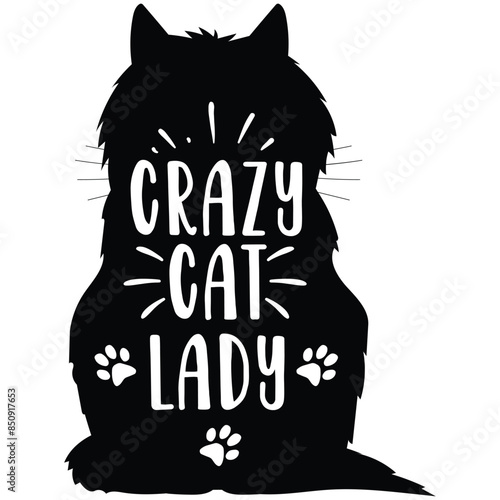 crazy cat lady illestrator design