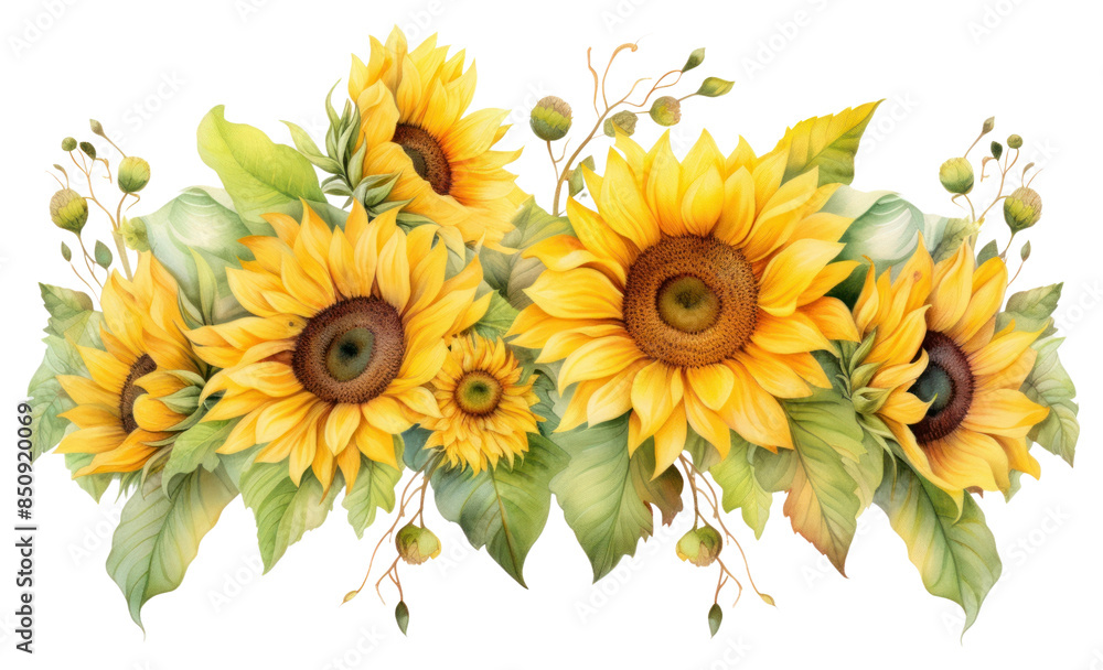 PNG Sunflowers nature plant inflorescence. 