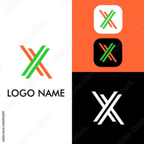 Elegant graphic logo with the X concept. Suitable for company signs or other things.