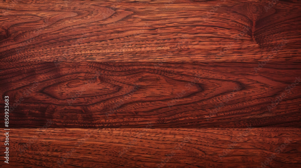 Naklejka premium Smooth Cherry Wood Surface with Rich Dark Grain Texture
