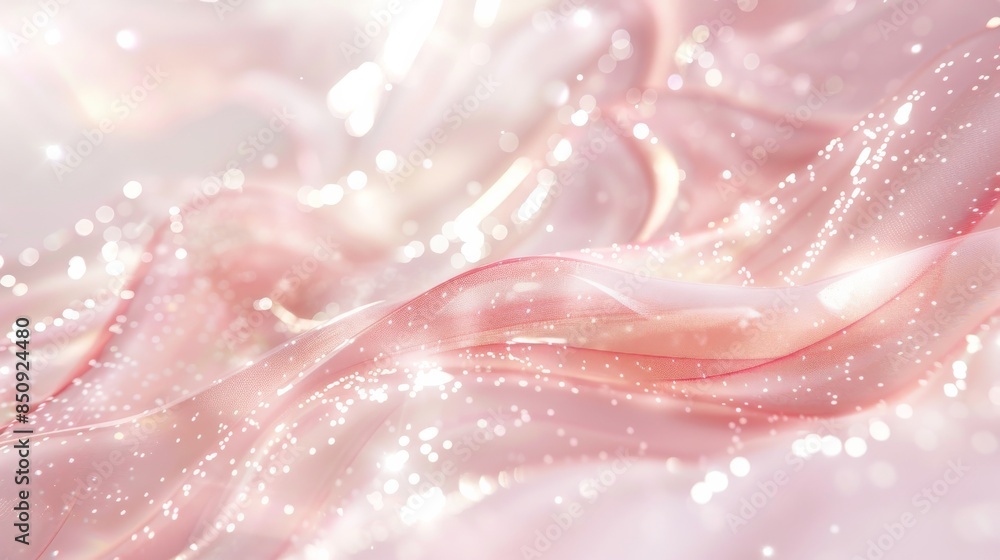 Abstract pink background with wavy lines and sparkling glitter Abstract pink background with wavy lines and sparkling glitter