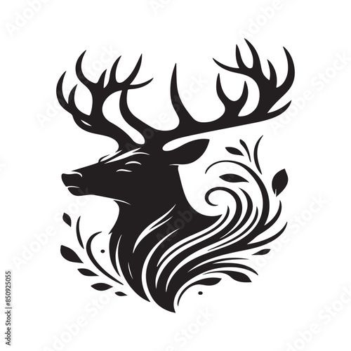 Deer silhouette vector image illustration 