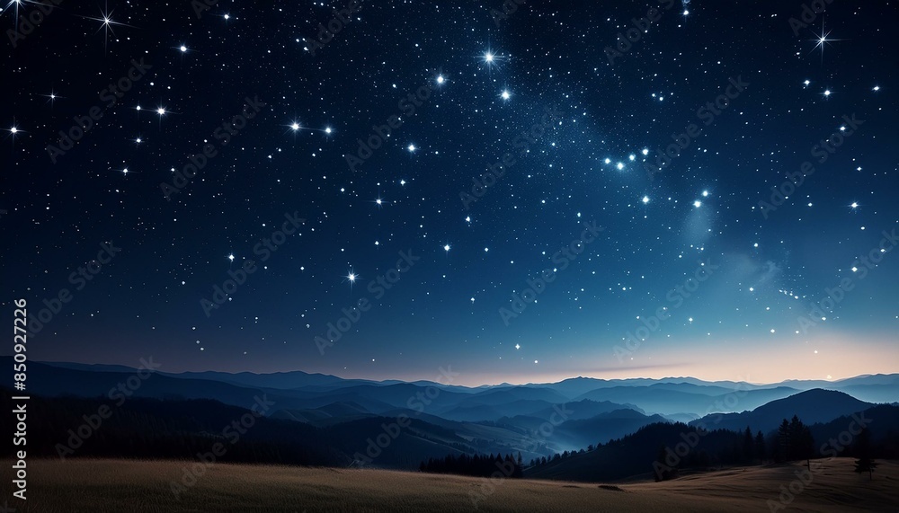 Fototapeta premium 星が輝く星空、絶景で魅力的な景色12