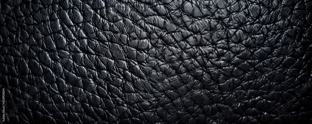 Black background with dark, textured leather surface. Black background with dark, textured leather surface.