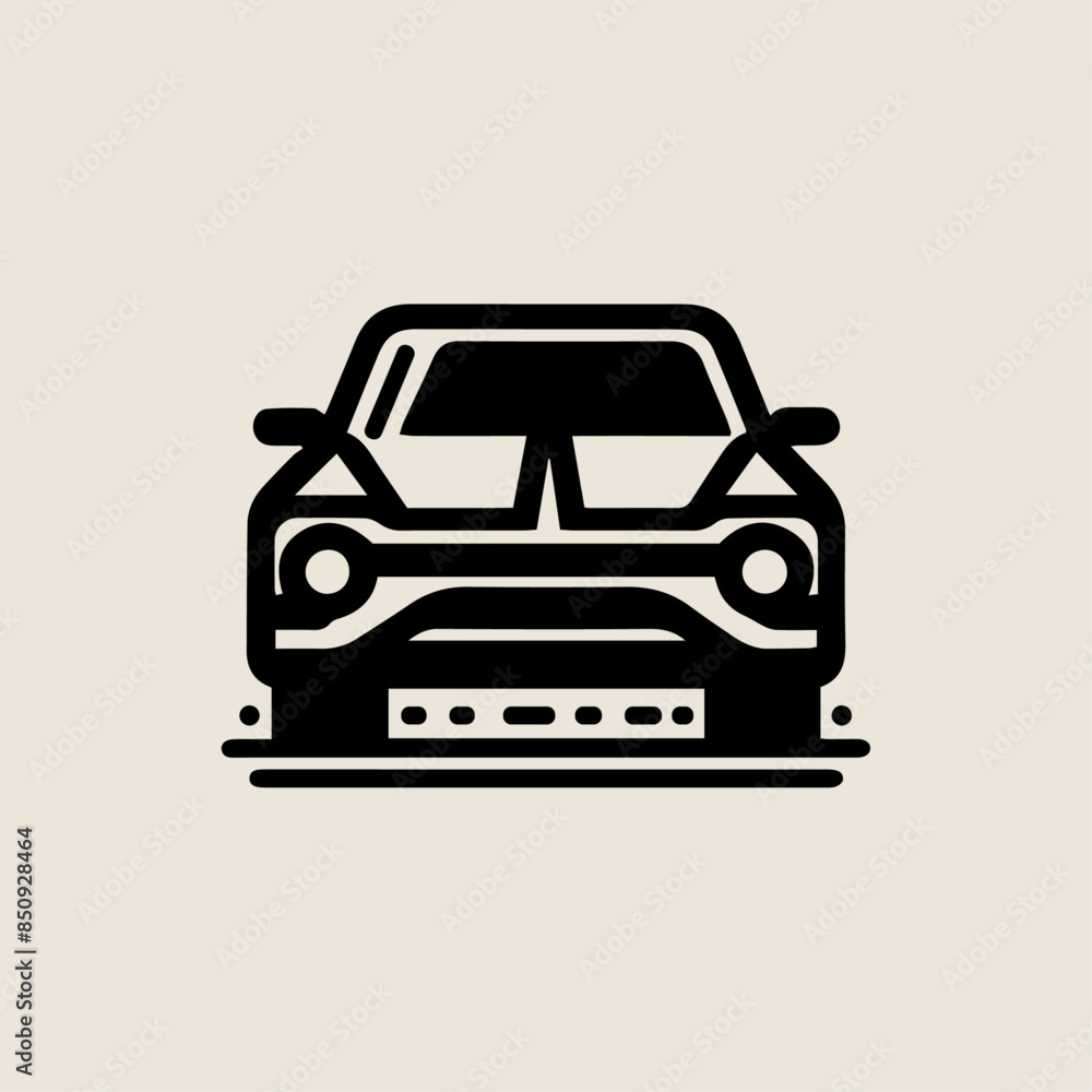 Modern Classic Car Front View icon, Offroad car simulator silhouette vector illustration Modern Classic Car Front View icon, Offroad car simulator silhouette vector illustration