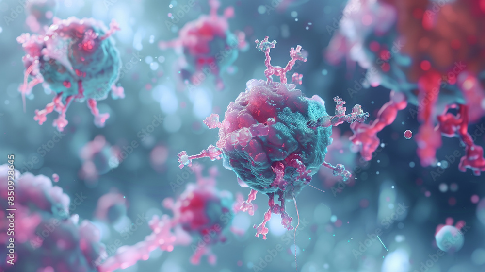 CAR-T therapy shows genetically engineered T cells that produce a chimeric antigen receptor. The graphic details how these modified T cells identify and destroy cancer cells. CAR-T therapy shows genetically engineered T cells that produce a chimeric antigen receptor. The graphic details how these modified T cells identify and destroy cancer cells.