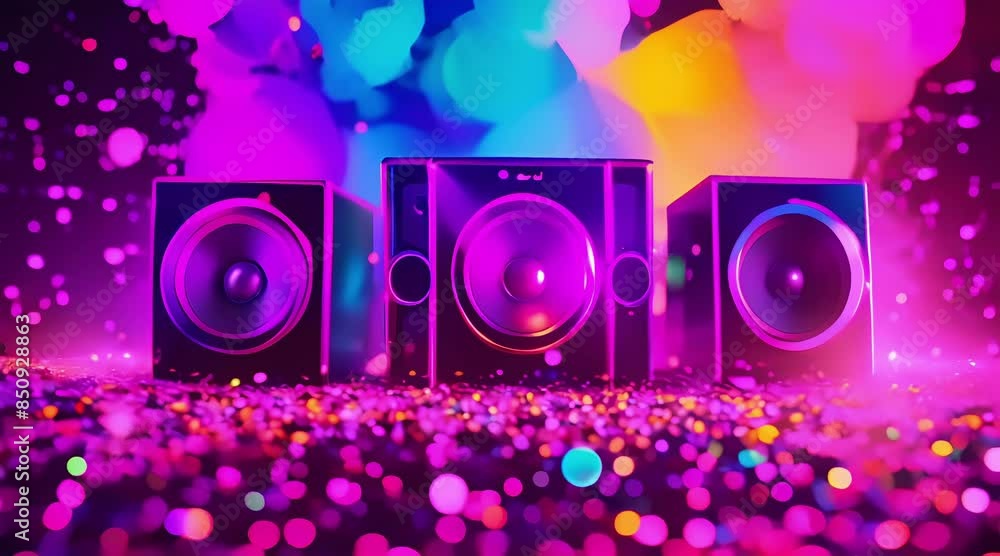 DJ music background with vibrant lights, 4k resolution footage, generated AI DJ music background with vibrant lights, 4k resolution footage, generated AI