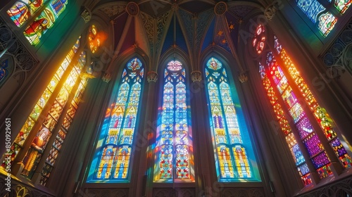 A large cathedral with many stained glass windows