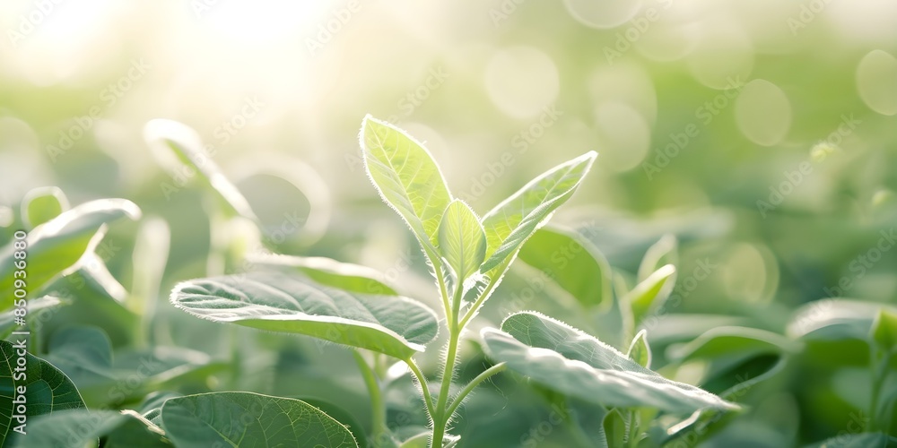 Growing soybeans Glycine max for commercial production. Concept Soybean cultivation, Commercial farming, Crop management, Yield optimization, Market trends Growing soybeans Glycine max for commercial production. Concept Soybean cultivation, Commercial farming, Crop management, Yield optimization, Market trends