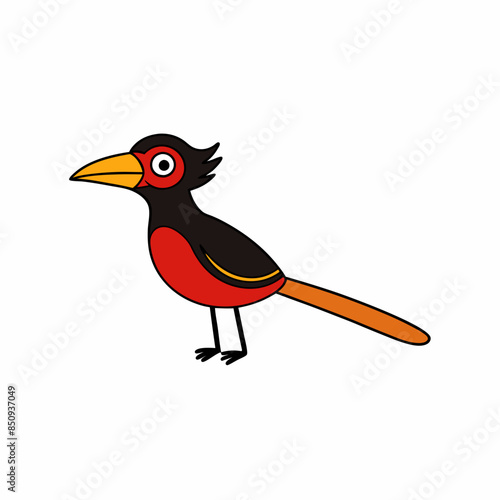 Bushshrike bird stands icon vector  illustration photo