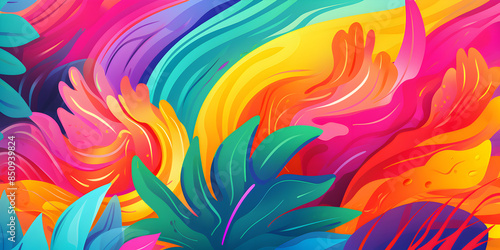 Textured abstract summer background with layered elements and a tropical vibe