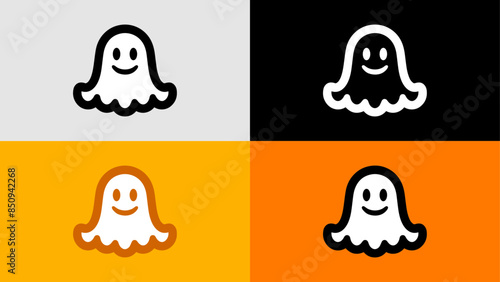 Cute two-color ghost icon / logo / symbol perfect for Halloween