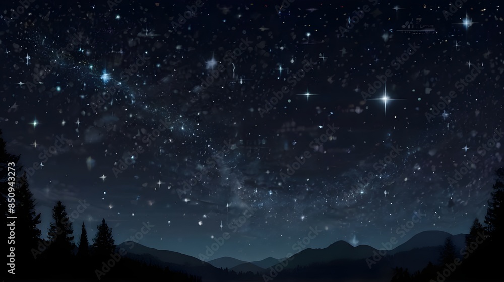 Night star sky with black mountain and river
Night star sky with black mountain and river