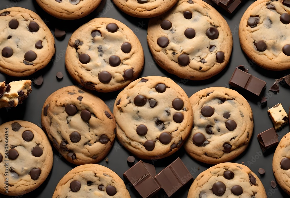 Obraz premium Cookies with chocolates bars.