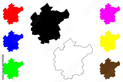 Aligarh City (Republic of India, Uttar Pradesh State) map vector illustration, scribble sketch City of Allygurh or Kol map