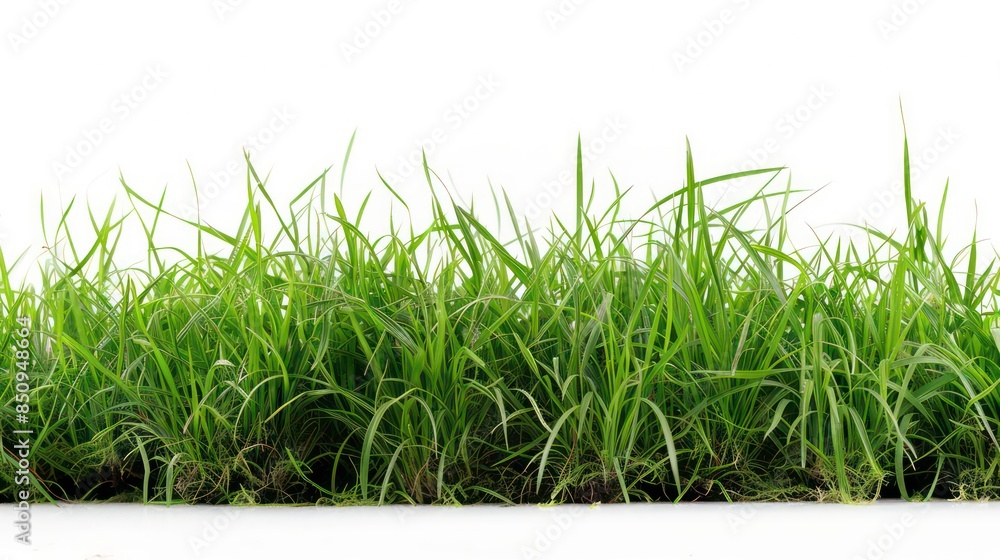 Abstract landscape with green grass white background abstract nature spring or summer with grass and bokeh lights. Blue sky behind, generative ai Abstract landscape with green grass white background abstract nature spring or summer with grass and bokeh lights. Blue sky behind, generative ai