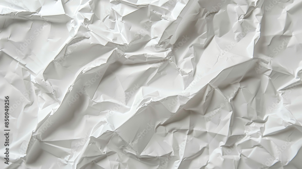 A white paper with a lot of wrinkles and creases A white paper with a lot of wrinkles and creases