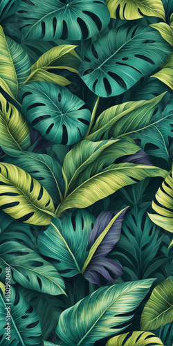 Wallpaper Mural tropical, Leaves, Green, Yellow, Purple, Nature, Exotic, Lush, Vibrant, Plant, Jungle, Botanical, Decorative, Modern, Phone Wallpaper, plant, leaf, nature, leaves, flora, green, summer, plants, illust Torontodigital.ca