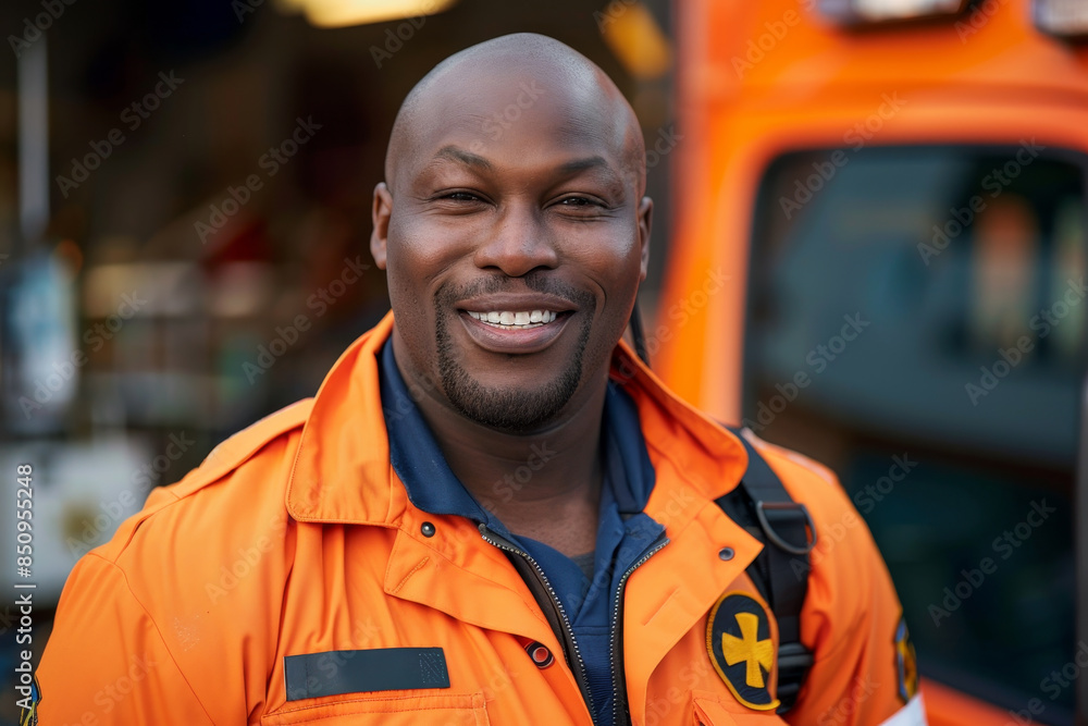 A man in an orange uniform with a cross on his chest A man in an orange uniform with a cross on his chest
