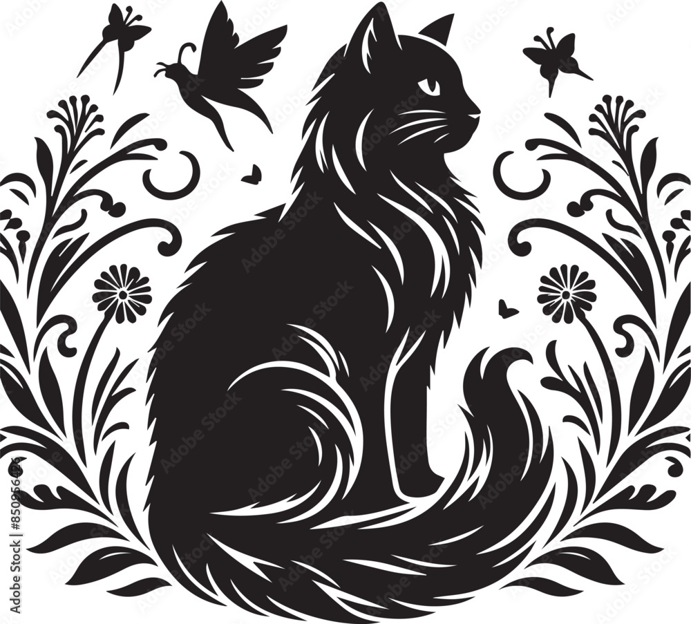 black and white cats set black and white cats set