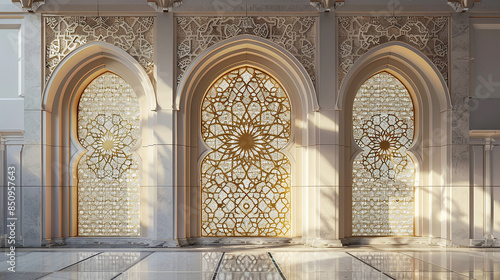 ArabicIslamic style wall design with arch and arabic photo