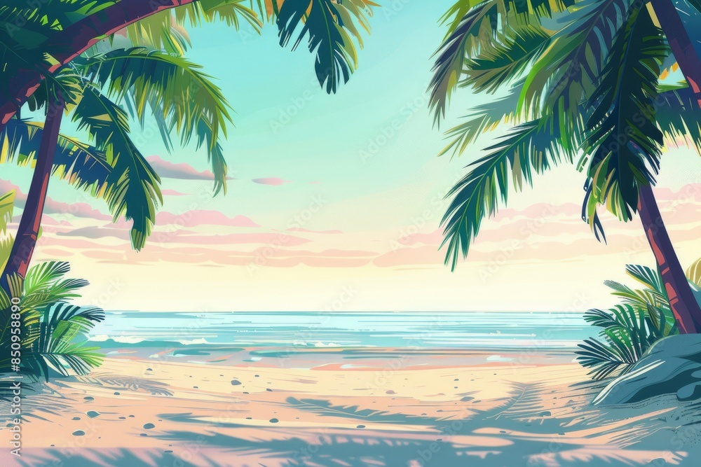 Obraz premium Tropical Beach at Sunset