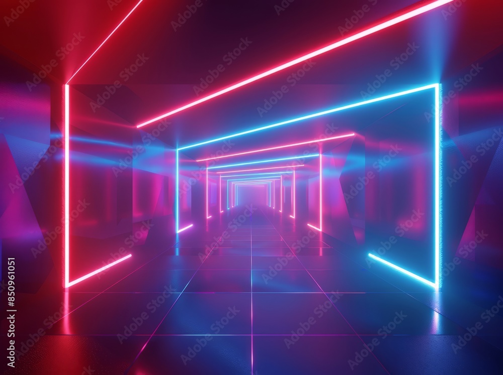 Neon Lights in a Futuristic Corridor Neon Lights in a Futuristic Corridor