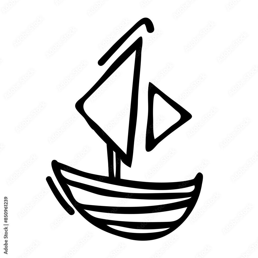 doodle ship in children's style. Doodle vector icon doodle ship in children's style. Doodle vector icon