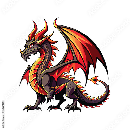 Wallpaper Mural Chinese dragon statue on a white background Torontodigital.ca