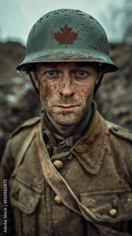 World War I Canadian Soldier in Uniform. World War I Canadian Soldier in Uniform.