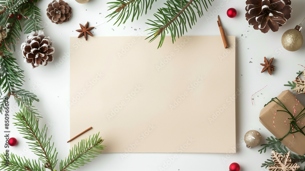 Christmas Greeting Card with Blank Paper for Text Christmas Greeting Card with Blank Paper for Text