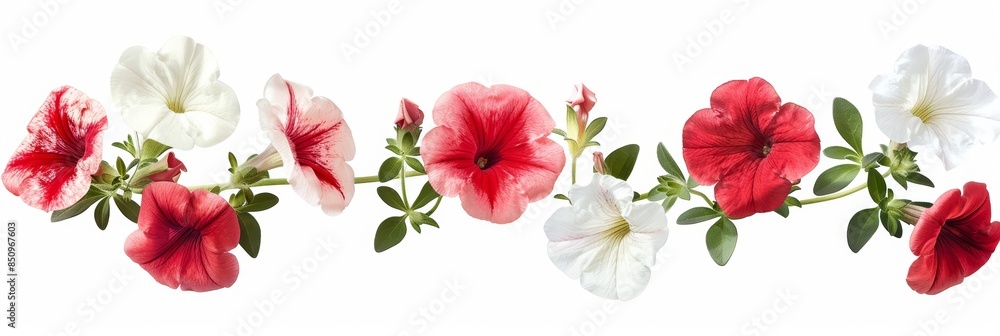 Vibrant Petunias on White Background for Floral Arrangements Generative AI Vibrant Petunias on White Background for Floral Arrangements Generative AI