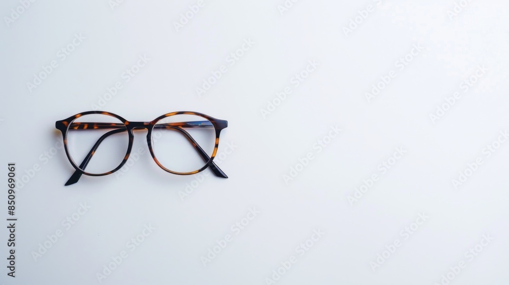 Tortoise Shell Eyeglasses on White Background Tortoise Shell Eyeglasses on White Background