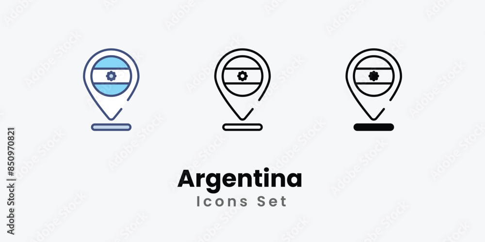 Argentina icons vector set stock illustration Argentina icons vector set stock illustration
