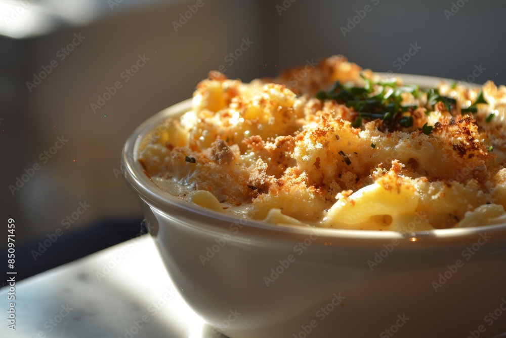 A bowl of pasta with cheese and breadcrumbs on top A bowl of pasta with cheese and breadcrumbs on top