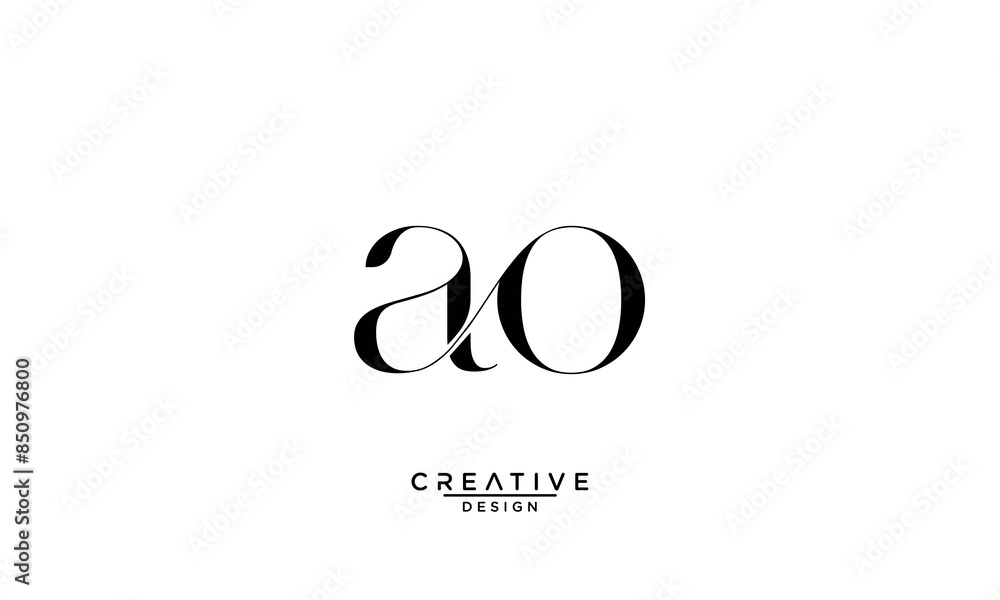 AAO, OA, A, O, Abstract Letters Logo Monogram AAO, OA, A, O, Abstract Letters Logo Monogram