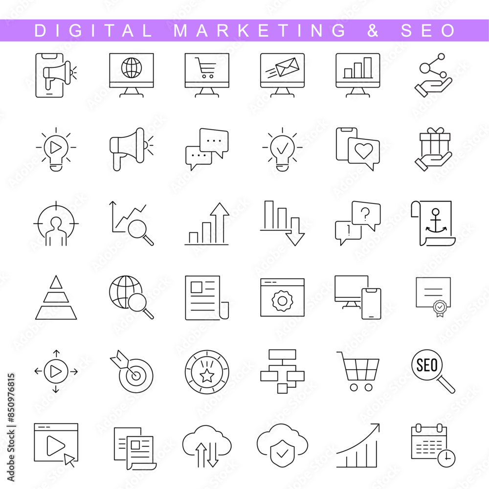 Digital Marketing & Seo icon set Digital Marketing & Seo icon set