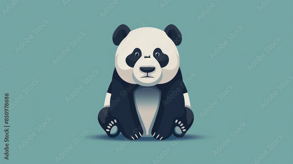 A panda bear sits on the ground with its paws on its chest and a sad expression on its face A panda bear sits on the ground with its paws on its chest and a sad expression on its face