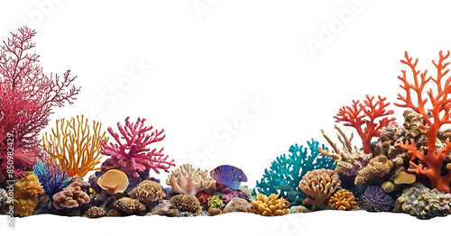A vibrant underwater scene with colorful coral reefs, perfect for marine life projects, educational materials, and ocean conservation campaigns. Ideal for websites, presentations, and publications rel photo