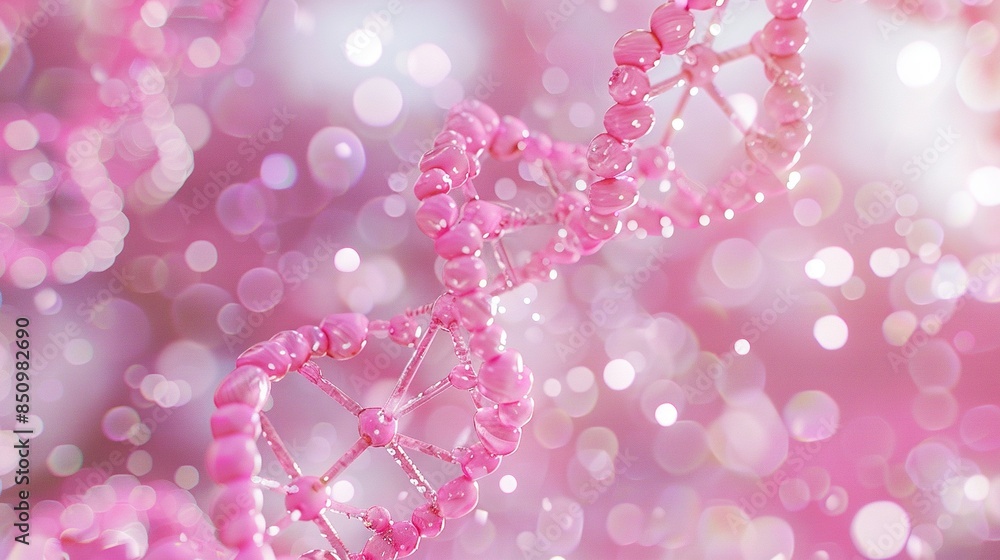 A clearer image of a single strand of beads on a pink background, with the beads forming the shape of a heart A clearer image of a single strand of beads on a pink background, with the beads forming the shape of a heart