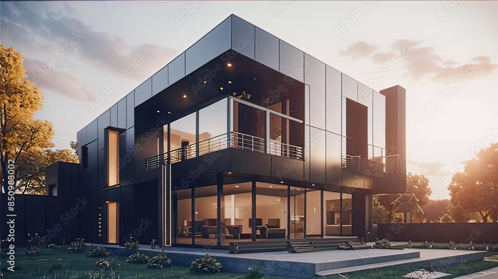 A modern residential building, Smart Home, showcasing innovative and automated solutions for a safe, sustainable and energy-efficient living environment. A modern residential building, Smart Home, showcasing innovative and automated solutions for a safe, sustainable and energy-efficient living environment.