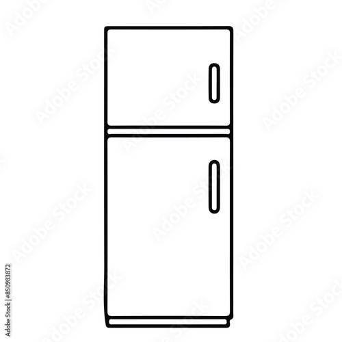 Grayscale silhouette of fridge with water vector image
