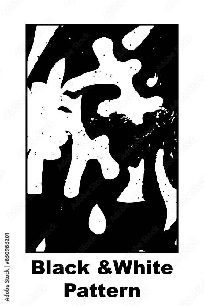 Fototapeta premium Abstract black and white pattern. For use in graphics. Minimalist illustration for printing on wall decorations